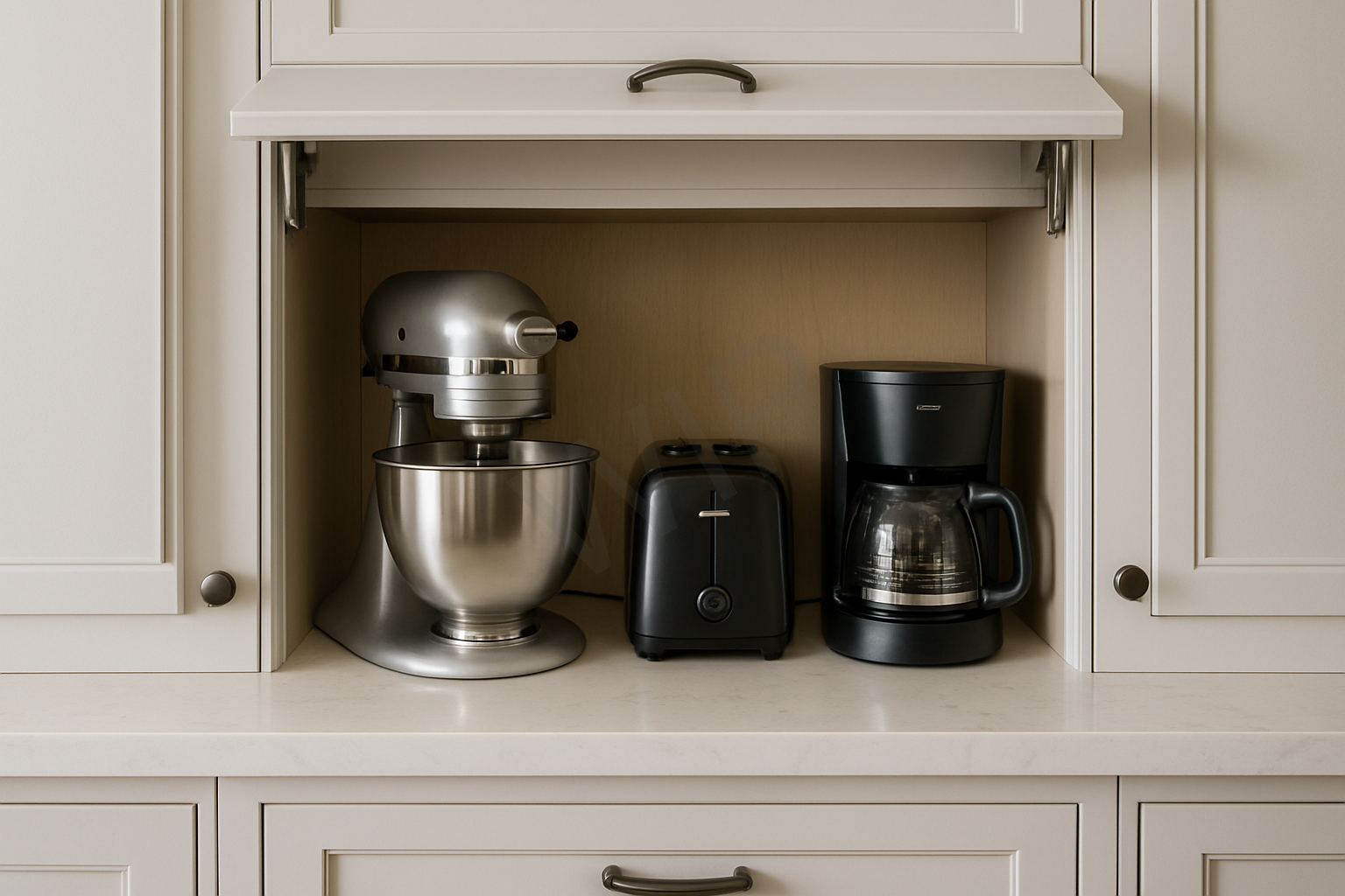 Appliance garage cabinet