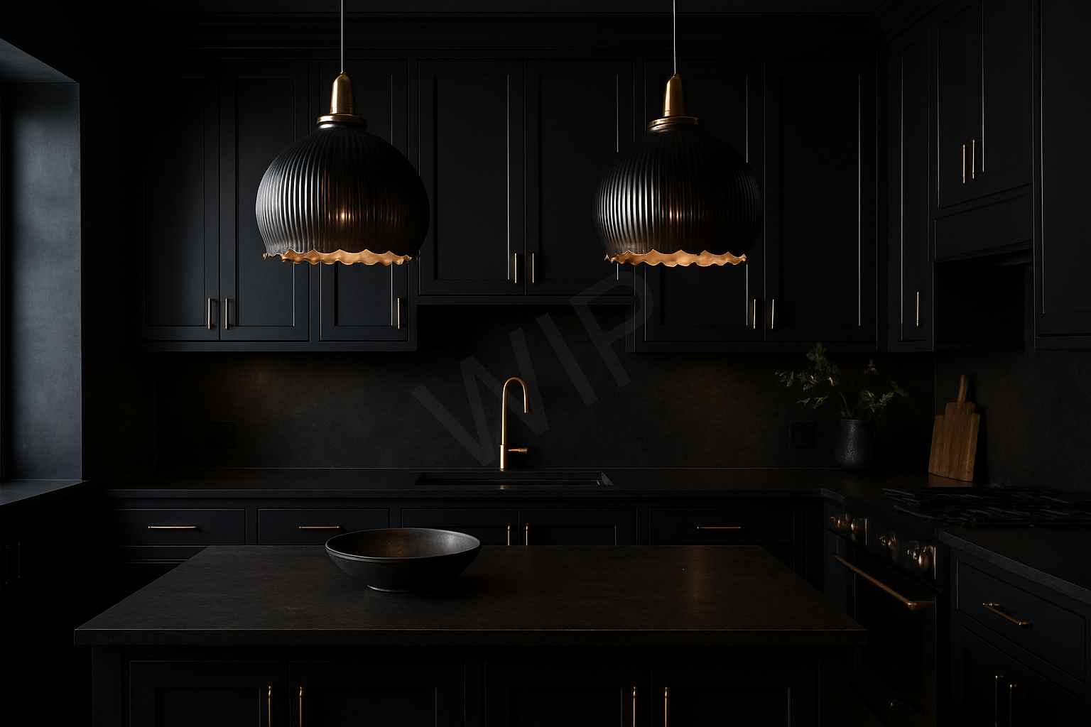 Moody dark kitchens