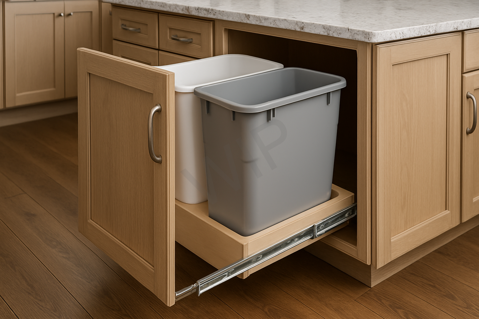 Pull-out trash cabinet