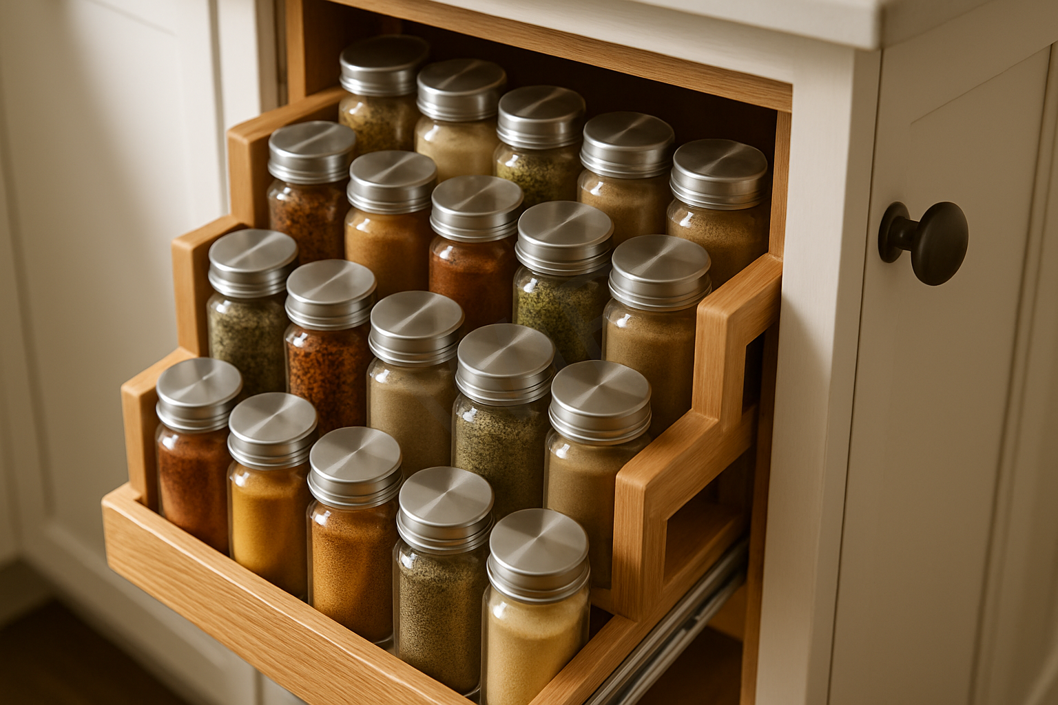 Pull-out spice rack